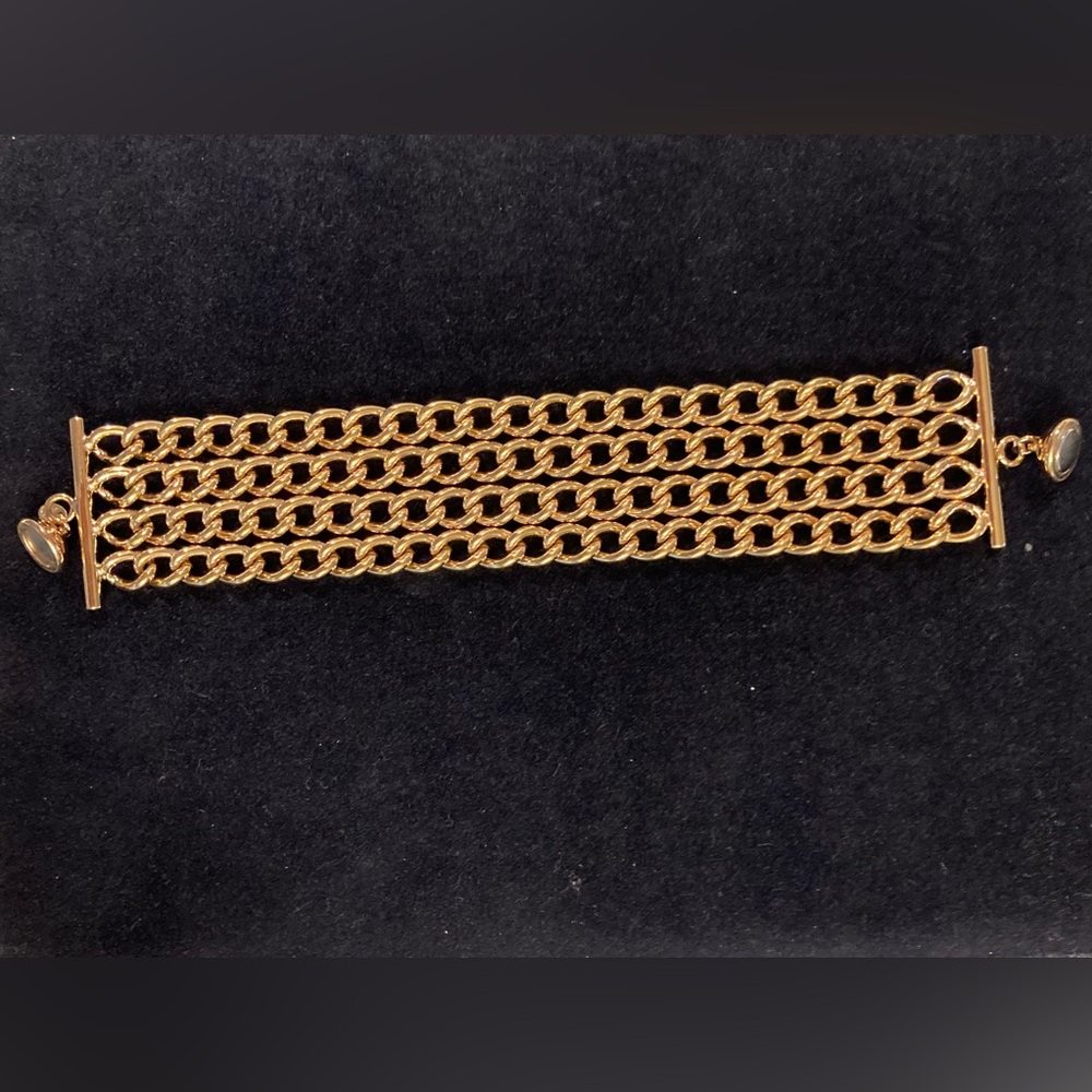 Bronze Italia 7-1/2” multi-strand curb link bracelet - Picture 3 of 3